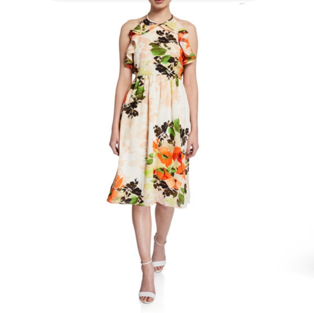 Nicole Miller Studio Floral-Print Ruffle Dress - Picture 3 of 3